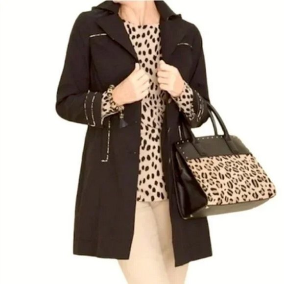 Chico's Jackets & Blazers - Chicos black hooded trench coat size 4